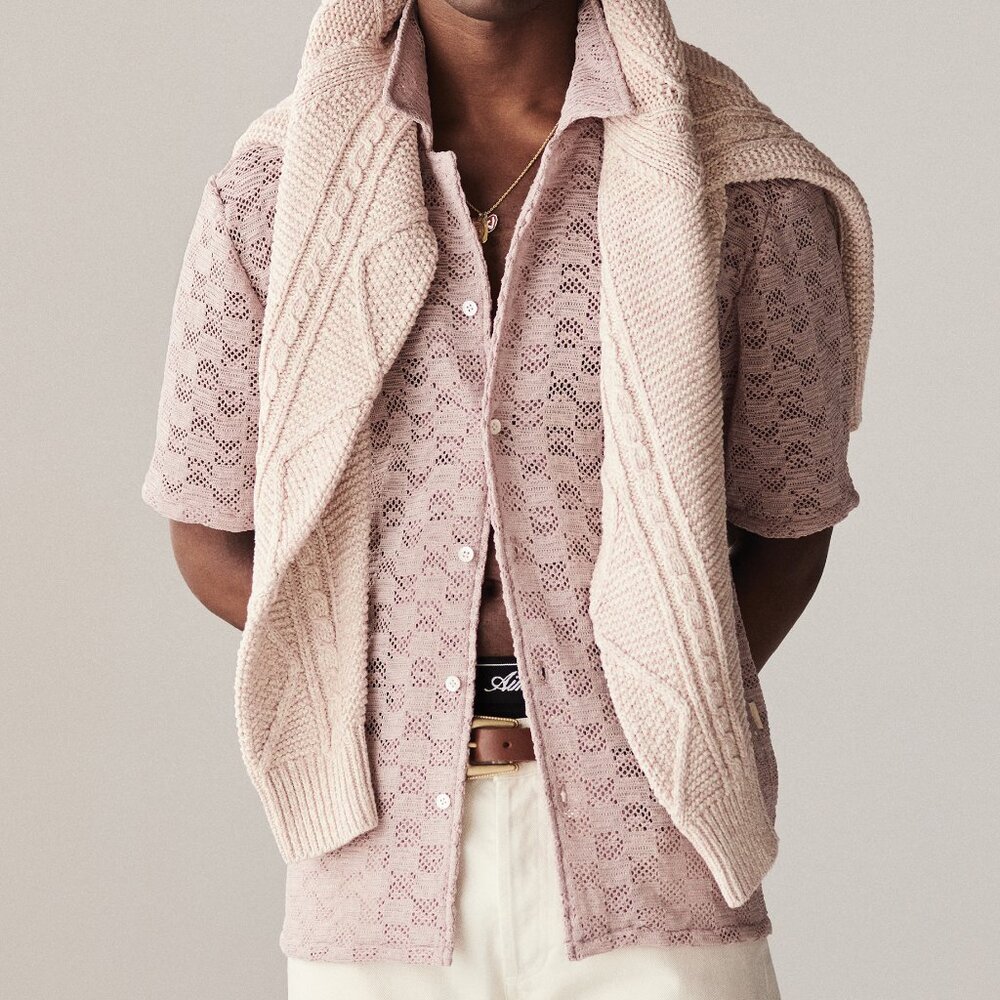 Aimé Leon Dore NWT Pink Lace Rico Shirt